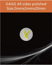 GAGG Ce scintillation crystal, GAGG Ce crystal, GAGG scintillator, Ce:Gd3Al2Ga3O12 crystal, 2x2x20mm